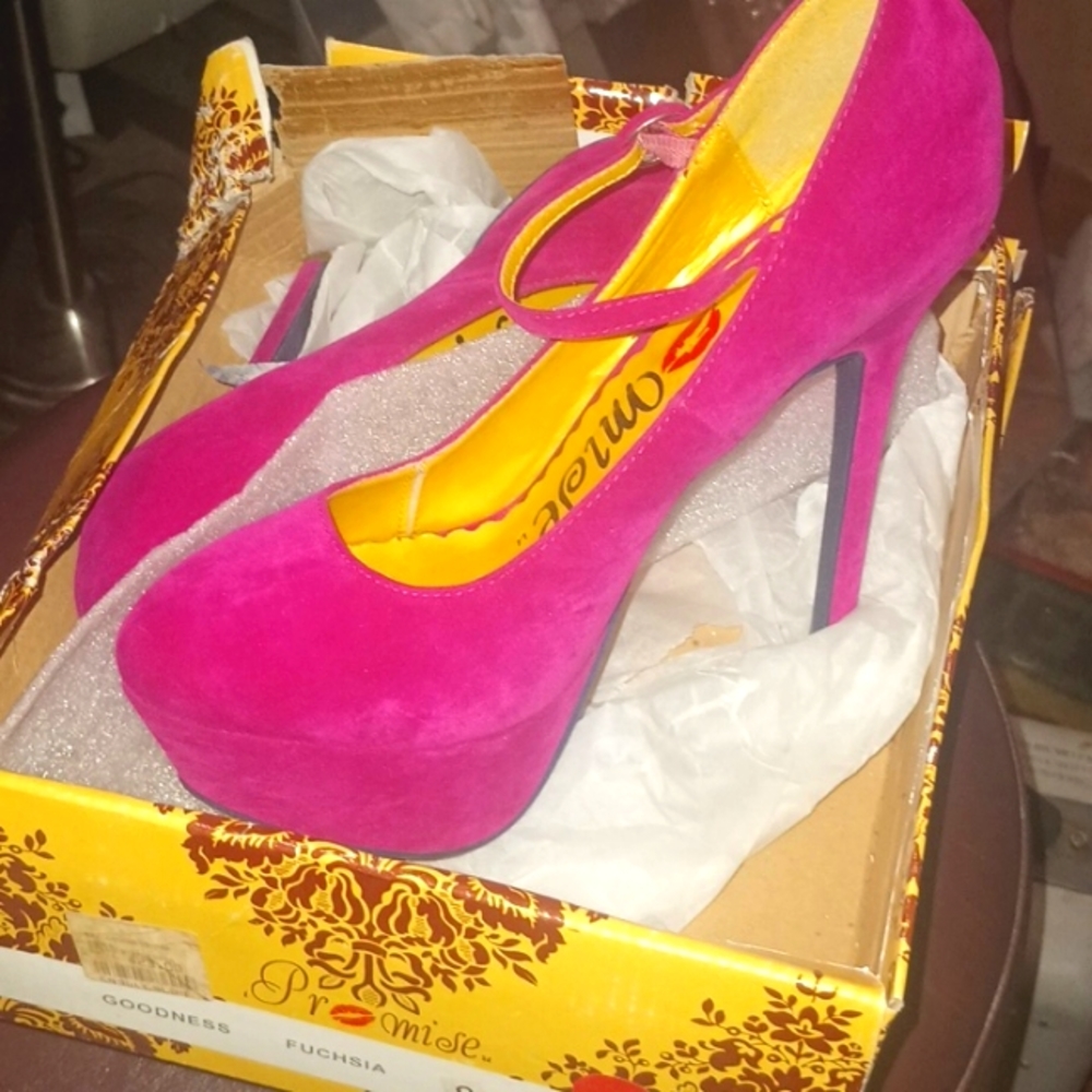 Promise® Brand 6" Velvet Hot Pink Stilettos